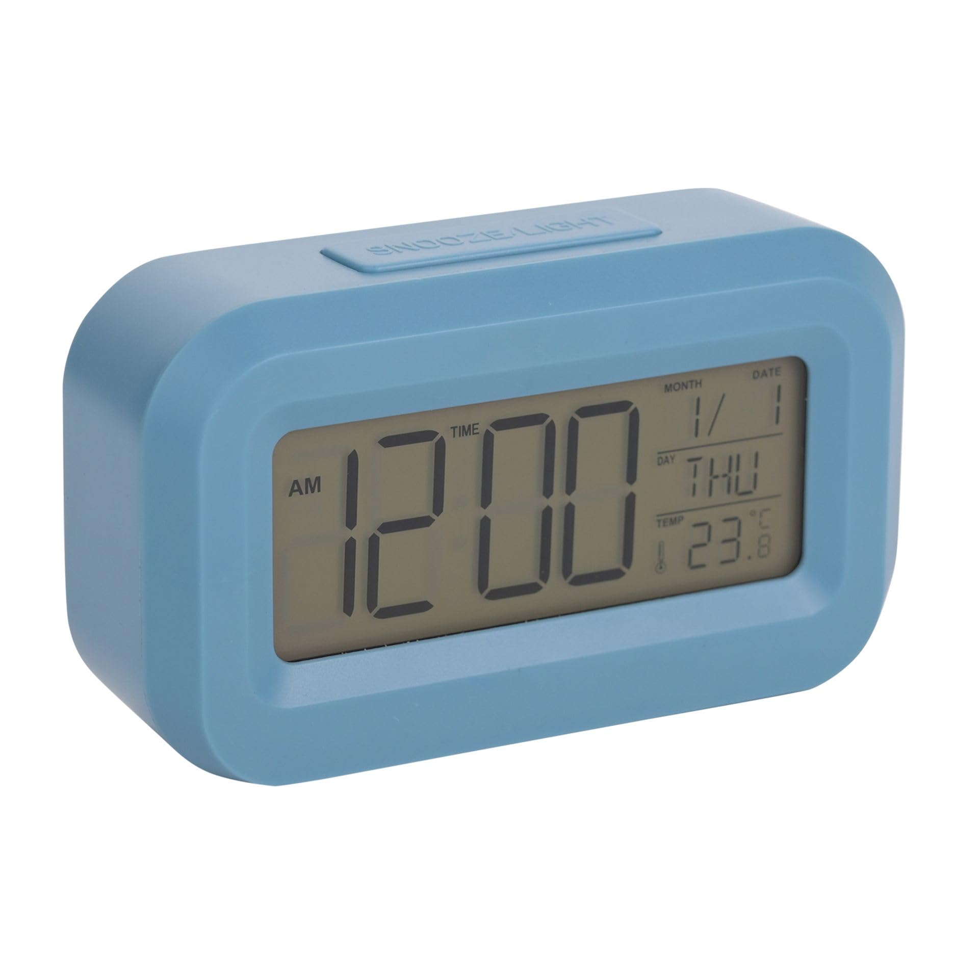 Hometime Compact Travel LED Clock Lightweight, Digital Display, Alarm Function, Battery Operated - Ideal for Travel and Everyday Use (Blue)