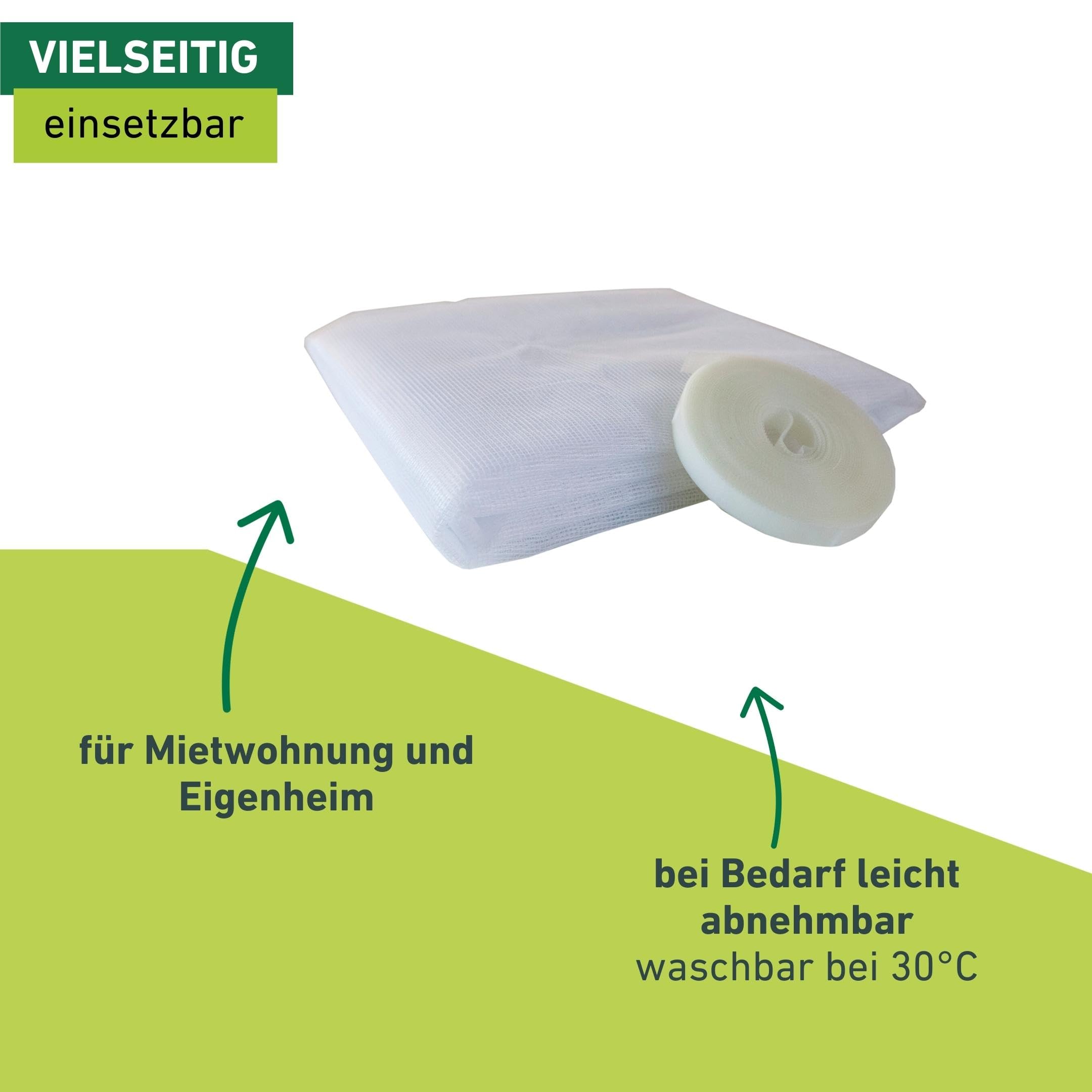 Windhager Insektenschutz Fliegengitter Insektenschutzgewebe für Dachfenster, Reißverschluss ermöglicht Durchgreifen, inkl. Selbstklebenden Montage-Klettband, weiß, 130 x 150 cm (Packung mit 5)
