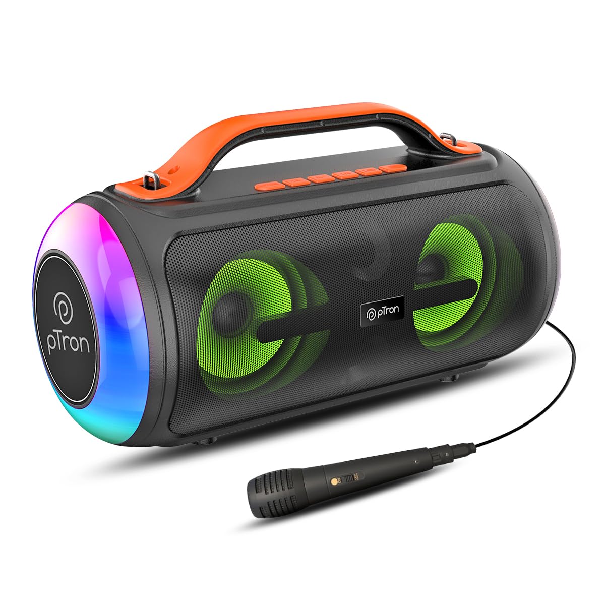 pTron Newly Launched Fusion Octane 40W Karaoke Bluetooth Party Speaker, Immersive Stereo Sound, Vivid RGB Lights, 3m Wired Karaoke Mic, BT/USB/SD Card Playback, TWS Pairing & Type-C Charging (Black) (B0D49WL8ZK) Amazon Price History, Amazon Price Tracker