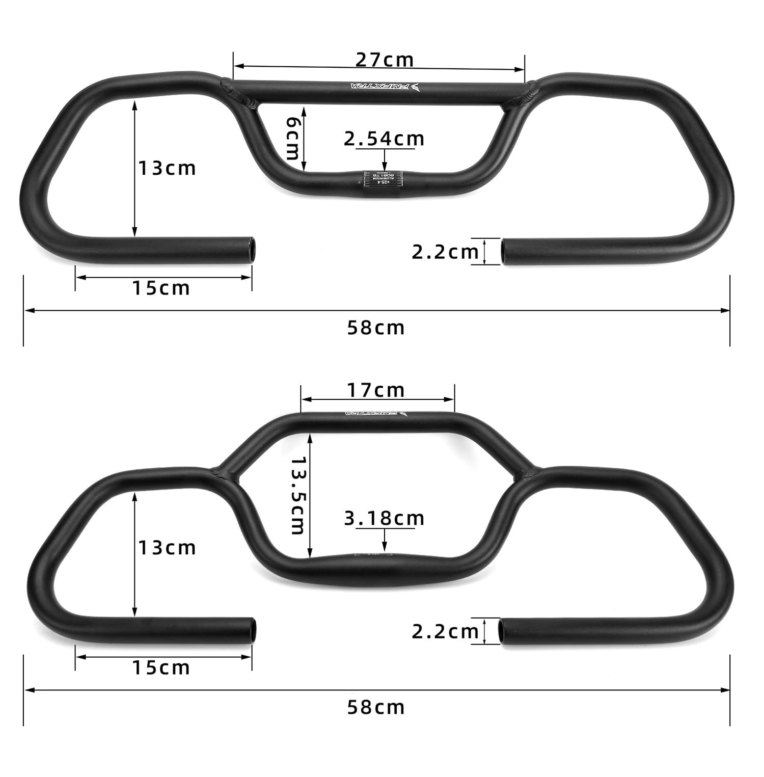 Manubrio per Bici ergonomico in Lega di Alluminio con impugnature in Schiuma da 35 cm – Barra Comfort Larga 58 cm Sostituzione Leggera per Bici elettriche MTB Cruiser e Bici da Città