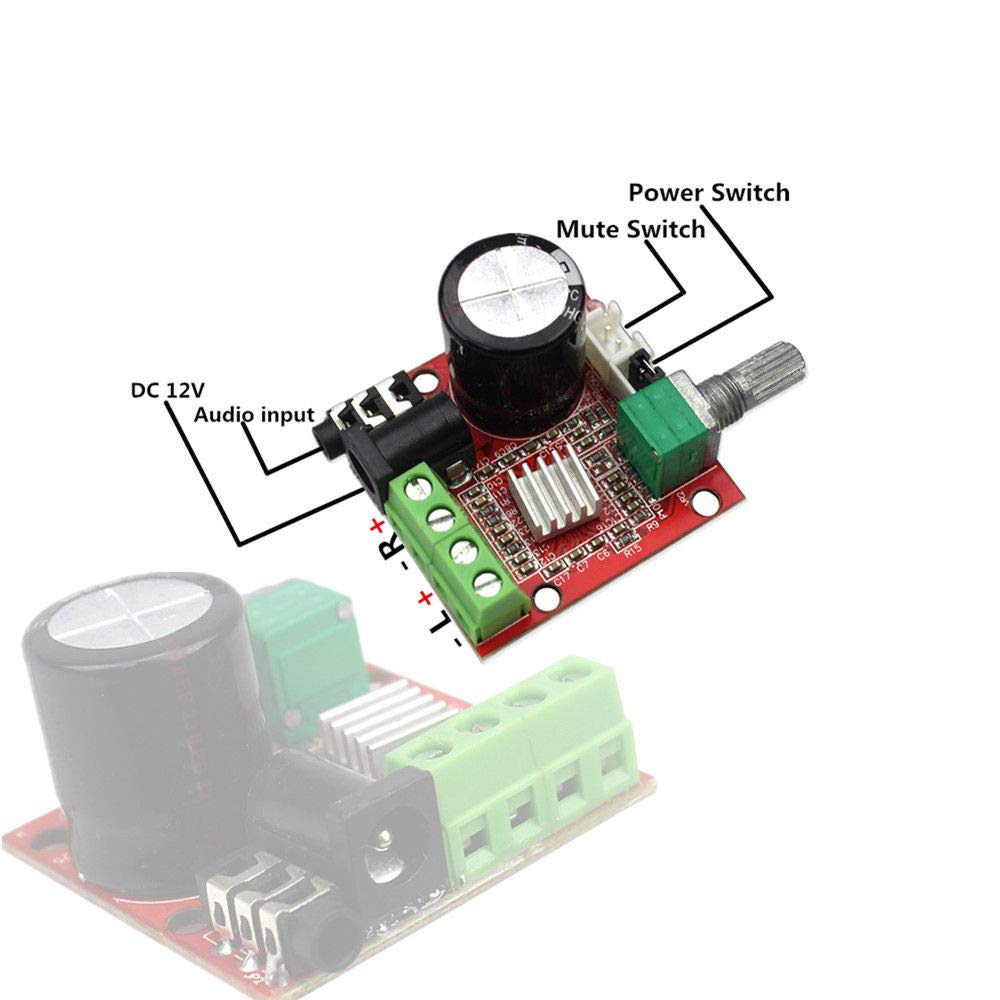 2 PZ PAM8610 12 V Mini Hi-Fi Amplificatore audio stereo 2X10 W Doppio canale Classe D