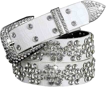 24station Womens Rhinestone Belts Cowgirl Belt Bling Belt