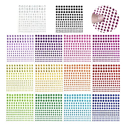 Strass autoadesivi rossi SS30 da 6 mm, in plastica, gemme