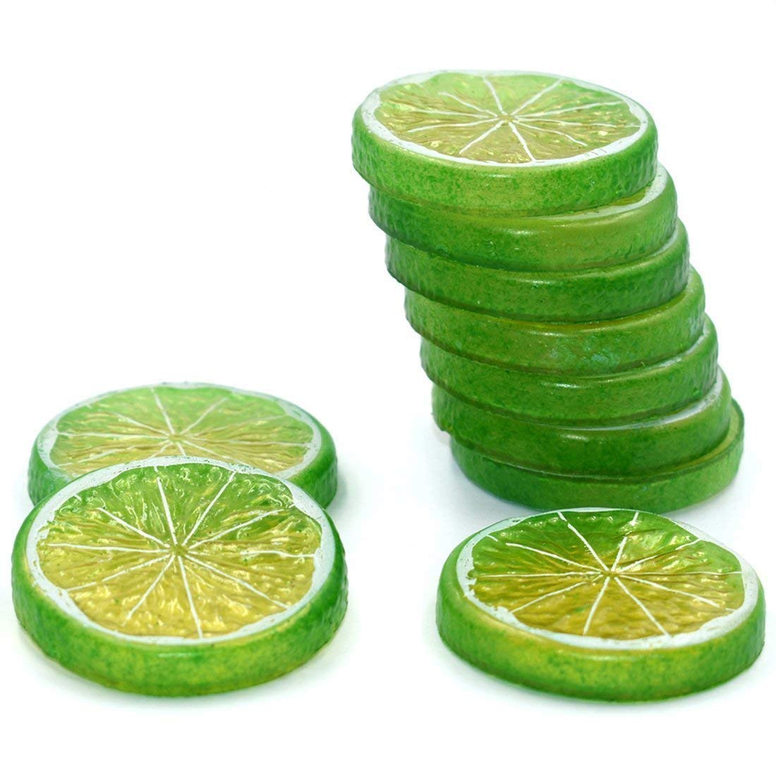 Best Artificial 15 Lime Slices 15 Fruit Slices Decoration Kitchen Home Display Prop (15 Lime Slices)