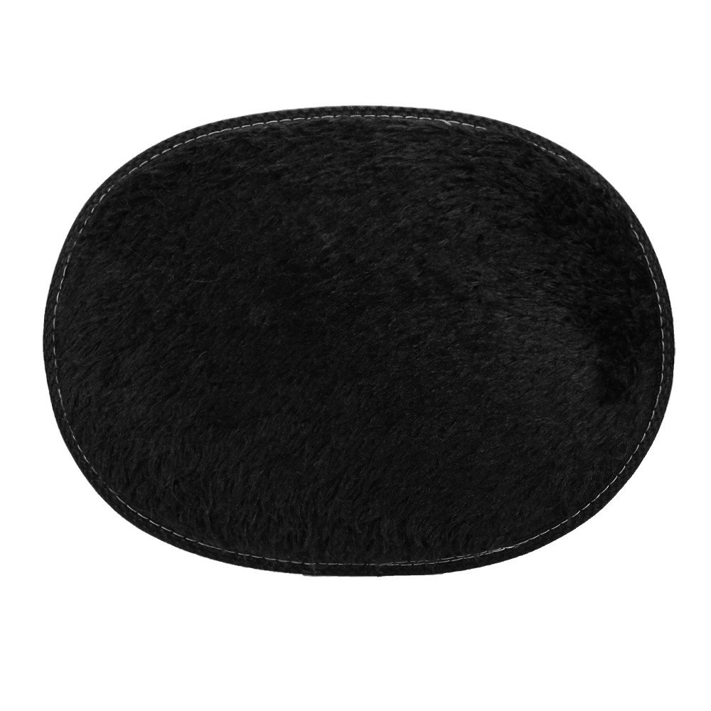 30 x 40 cm Alfombra Shaggy Antideslizante para Casa, Dormitorio, Baño, Alfombra de Baño Alfombra Redonda Rojo (Negro, Talla Única)