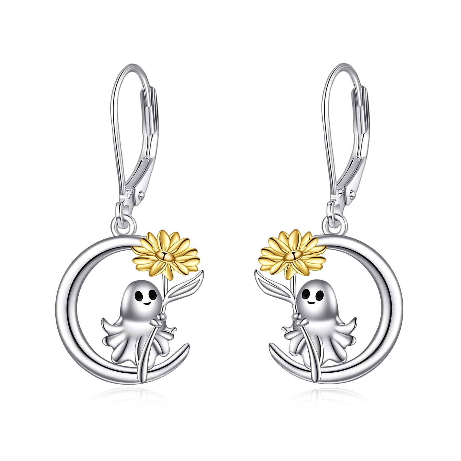 Mond Tier Ohrringe Damen Mädchen 925 Sterling Silber Schmetterling/Libelle/Katze/Fuchs Waschbär/Elefant Hängeohrringe Tier Schmuck Geschenk