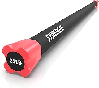 Synergee Workout Bar Weight Bar - 25lb Weights Padded Weighted Bars â€“ Body Toning Exercise Bar, Strength & Condition