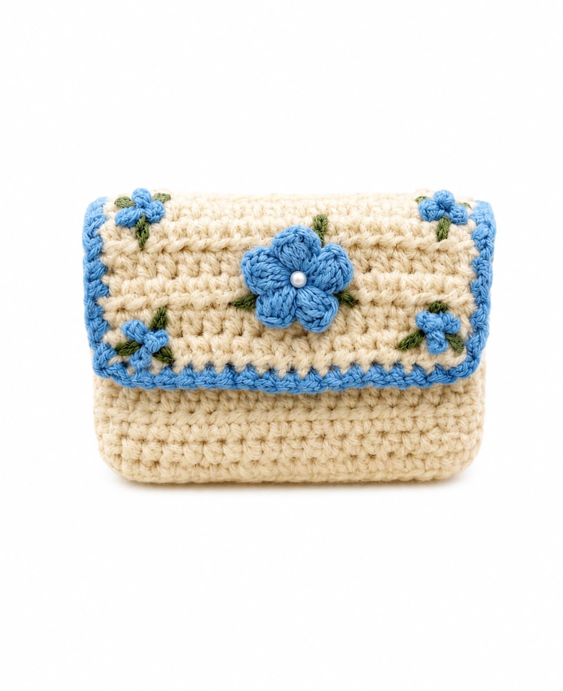 Crochet Floral Coin Purse with Pearl Accent-picture-17