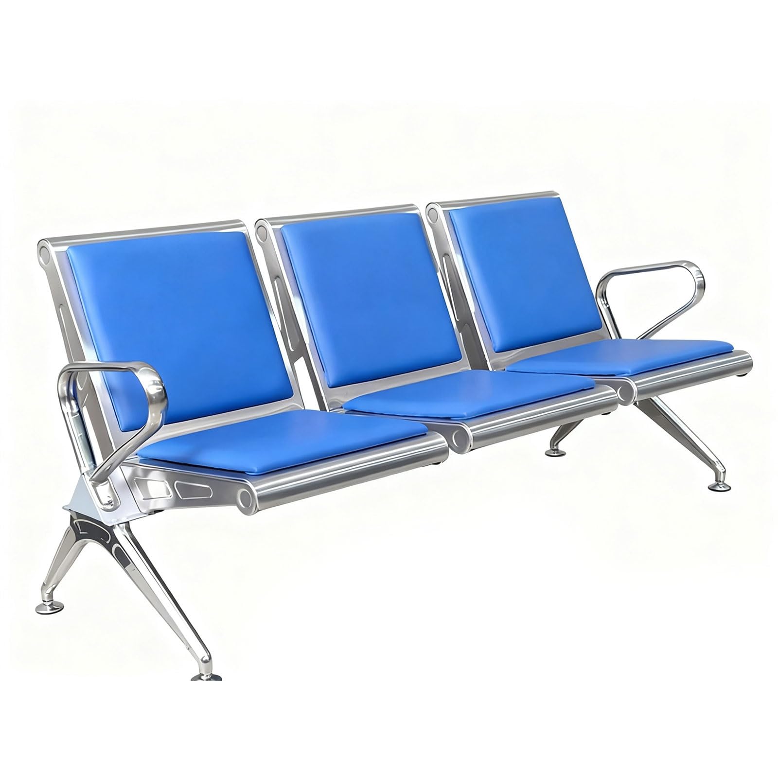 GTHTUHFD 2/3-Seat Waiting Room Bench, Office Reception Chair With Leather Cushion, Load Capacity: 500Kg, Guest Chairs For Hospital, Bank, Salon, Airport,Green-3-seater