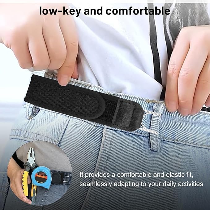 Image of Buckle Less Stretch Belt (Pack of 2) | No Buckle Elastic Belt for Men & Women | Adjustable Invisible Waist Belt with Metal Hook | Comfortable Formal & Casual Wear Belt
