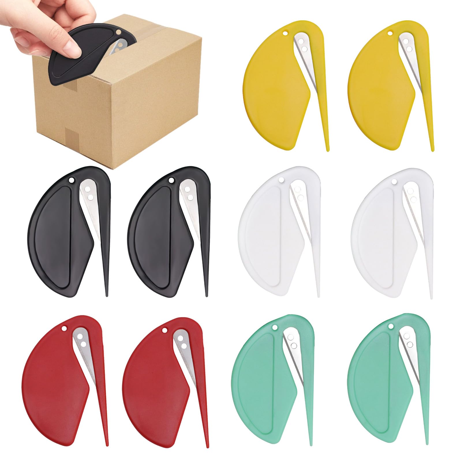 Ouvre Lettres Mini Cutter Ouvre Colis Coupe-Papier Lame Métal, 10 Pièces