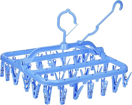 Miniatura 2 de Radefasun Gancho de clip y goteo con 32 clips gancho giratorio de plástico portátil plegable para ropa de bebé accesorios de viaje plegables para