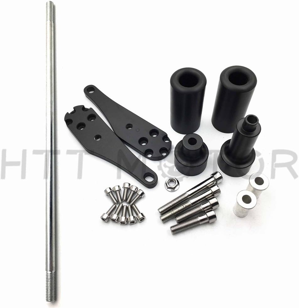 For 2006-2007 Kawasak Zx10R Zx-10R Zx 10R No Cut Frame Slider Protector Black [P/N: MT219-035-BK]