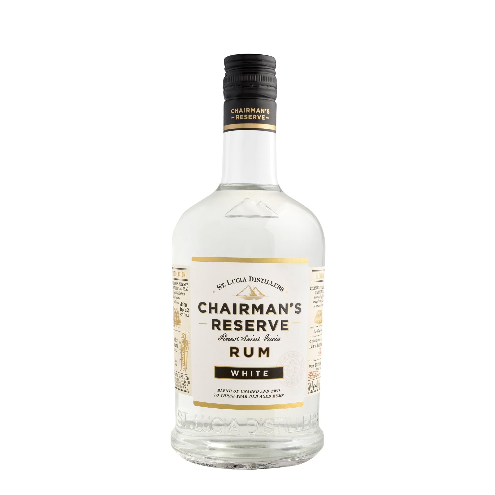 Chairman's Reserve White: Fine Rum / Distilled, blended and bottled in Saint-Lucia / 40% alcohol, 700ml/ perfect base for traditional cocktails