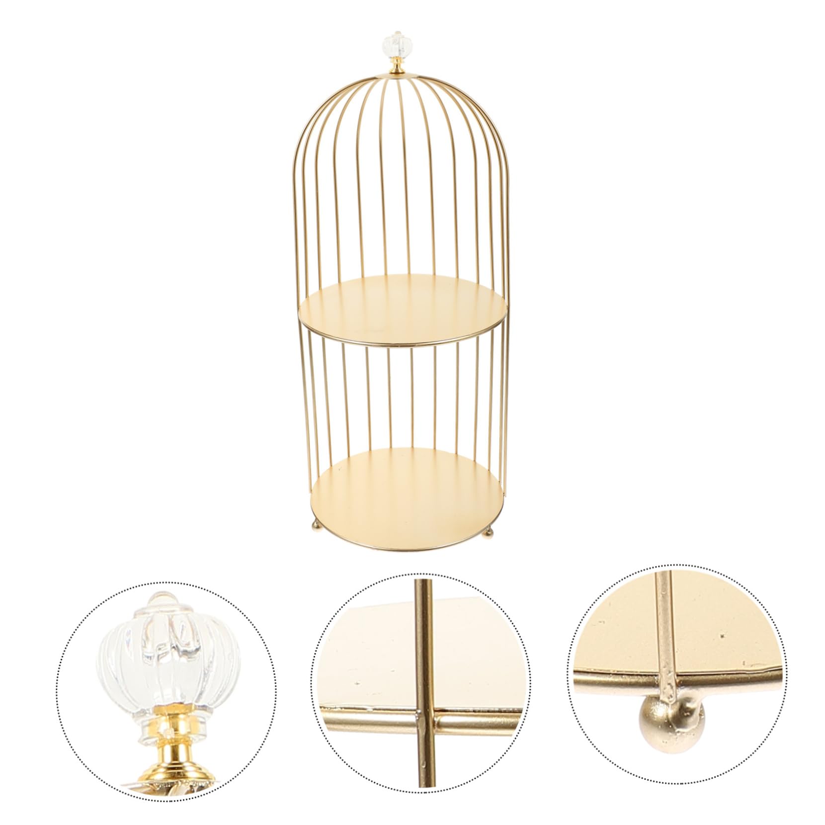 Alipis Doppelstöckiger Vogelkäfig Kuchenständer Dekorativer Make-up Hochwertiger Aufbewahrungsständer Für Hochzeit Party Vintage Kosmetikständer Für Deko Und Schmuck