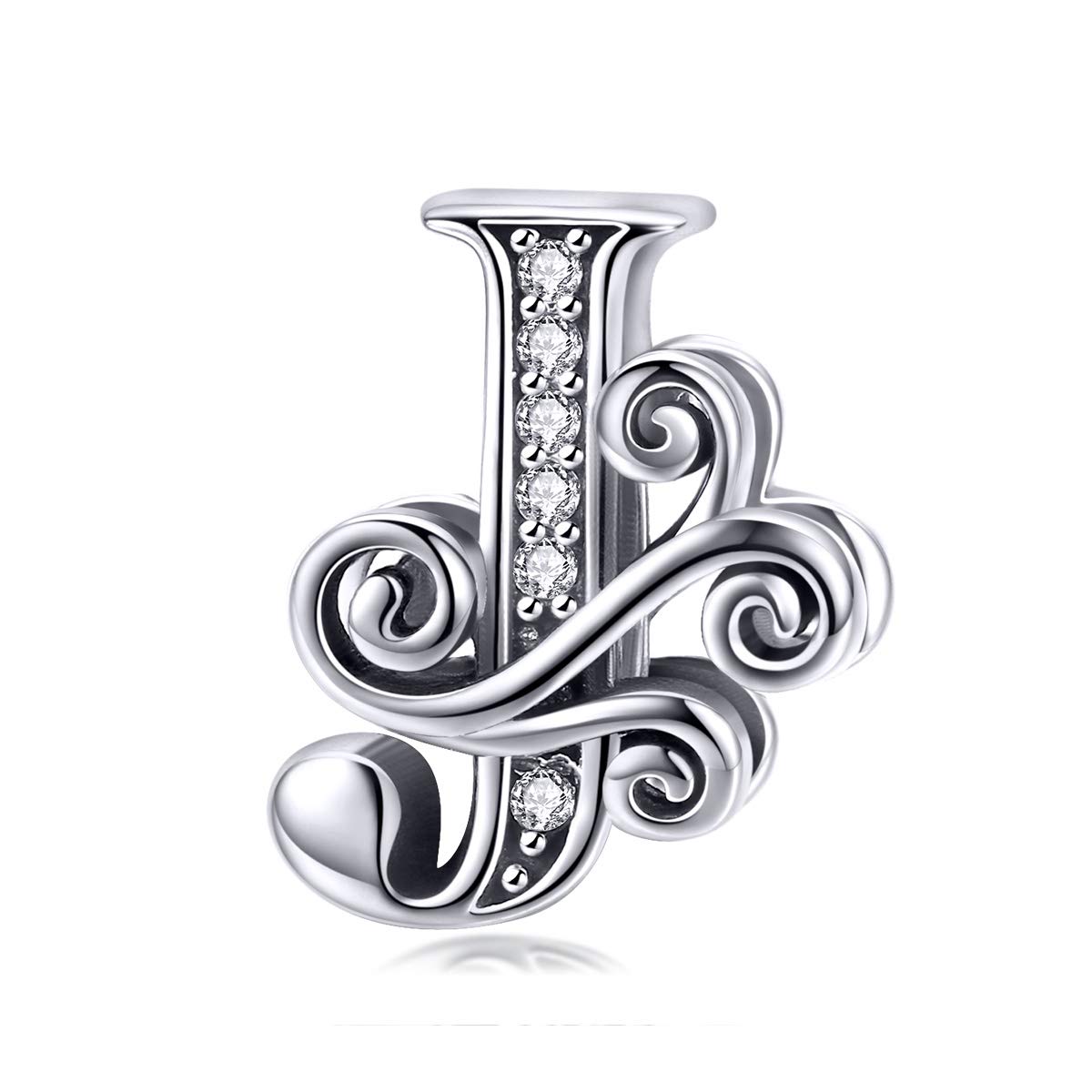 Solid 925 Sterling Silver Initial A-Z Letter Charm A-Z Bead for Pandora European Bracelets Necklace Women Jewelry Gift