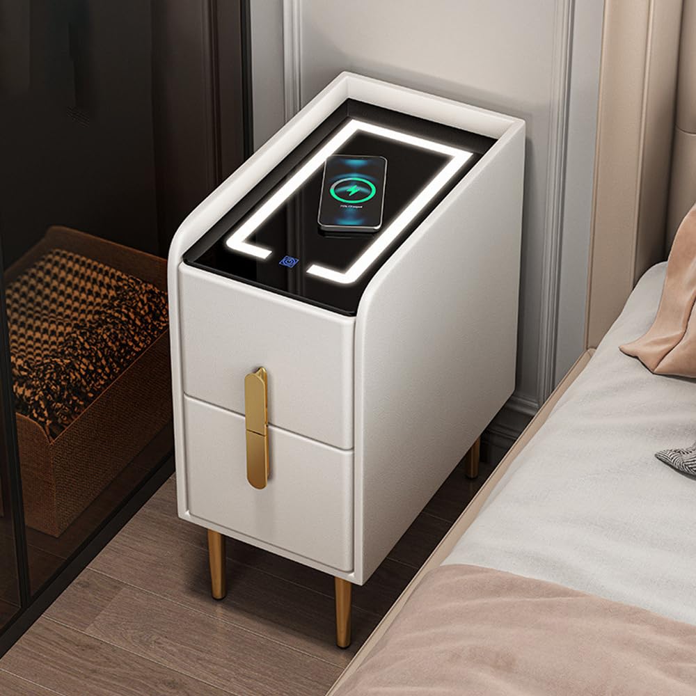 Luce notturna intelligente con ricarica wireless con luminosità regolabile, moderna lampada a LED per camera da letto e soggiorno, perfetta per comodità e atmosfera notturna