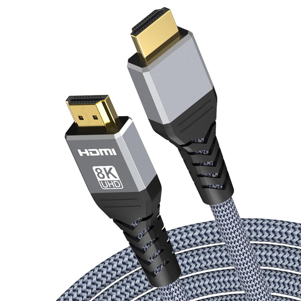 Rujcloud HDMI 2.1 Cable for DELL Latitude 5450 Laptop,8K@60HZ 4K@120HZ 48Gbps Cord-6.6Ft