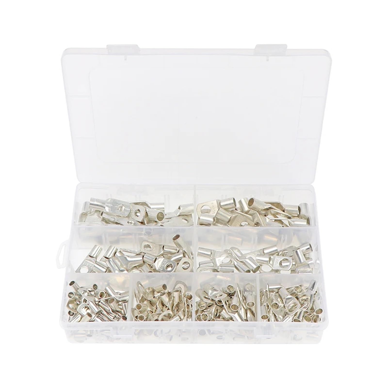 BYLSAGWHT 240PCS SC6-6-SC25-8 Copper Tube Wire Ring Crimp Terminals Lug Battery Welding Electrical Wire Connectors Kit