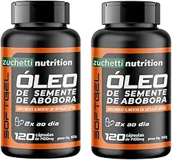 Kit 2 Potes Óleo de Semente de Abóbora 240 Capsulas Softgel Saúde Homem Zuchetti Nutrition