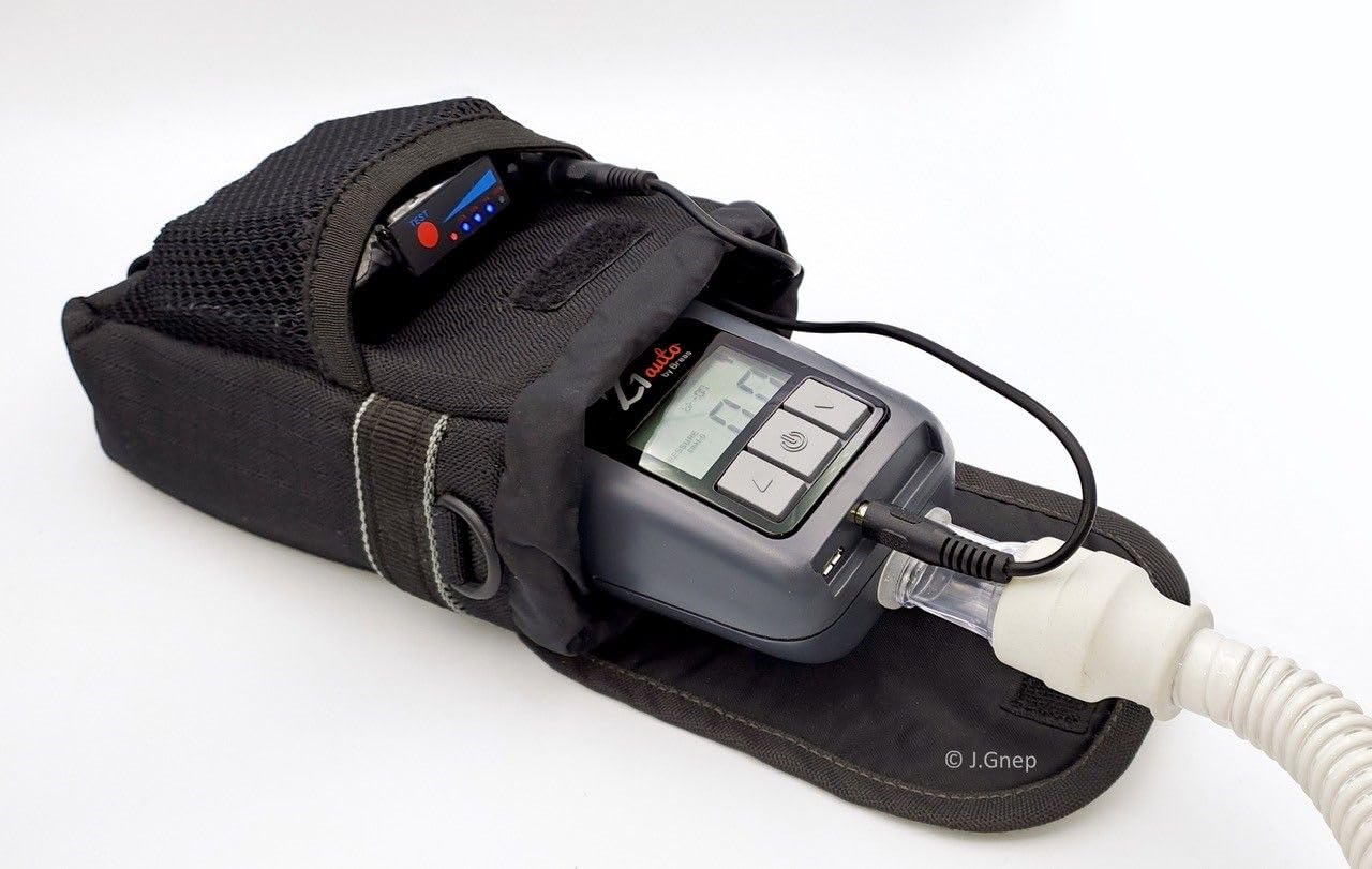 ENERpower Batería 14,4 V-14,8 V 6800 mAh (99 Wh) de ion de litio con conector redondo CC | indicador de carga | para CPAP Breas Z1 Auto & Base (con y sin cargador) (+ cargador de 3 A)