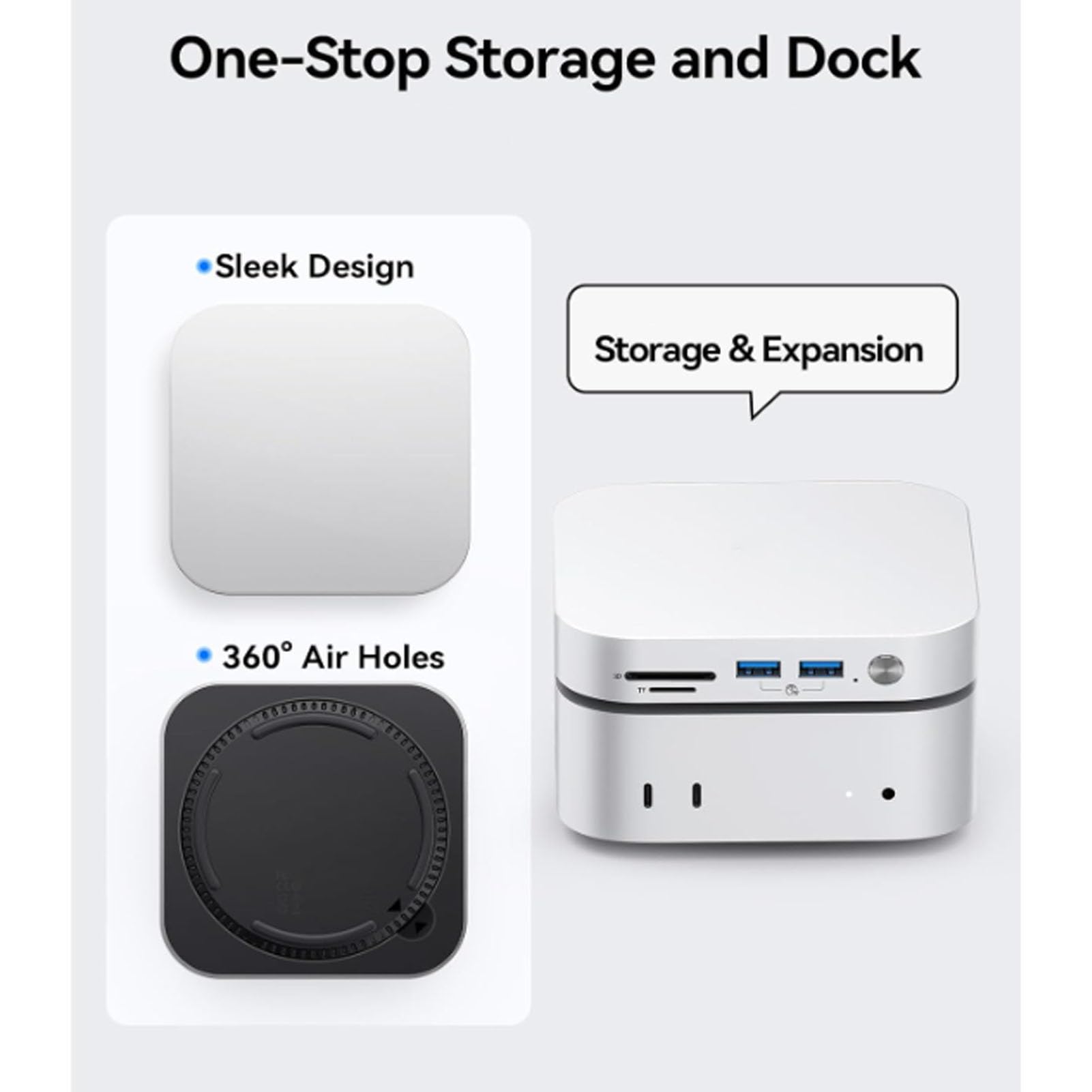 GOWENIC 8TB M.2 NVMe Docking Station para Mini M4 Aluminio Hub (Enchufe