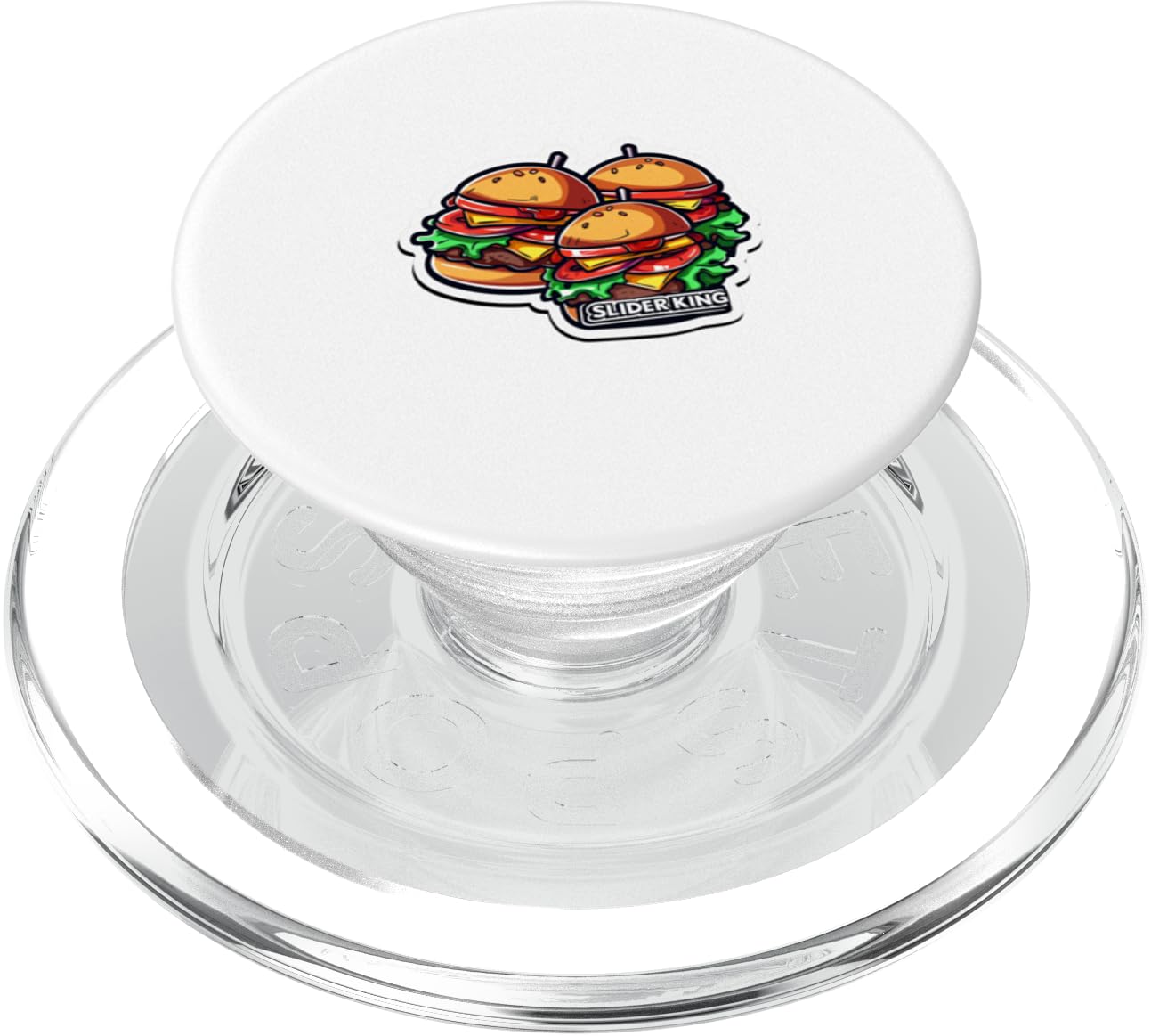 Slider King Cheese Burger Foodie Funny Hamburger Lover Fresh PopSockets PopGrip for MagSafe, Clear