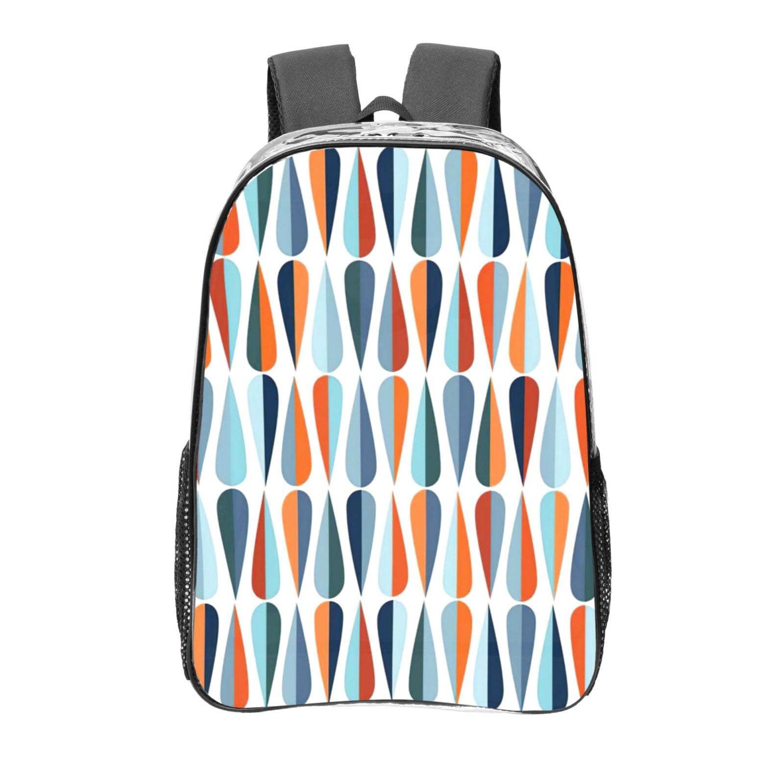 Sac à dos rétro milieu du siècle en PVC transparent et durable