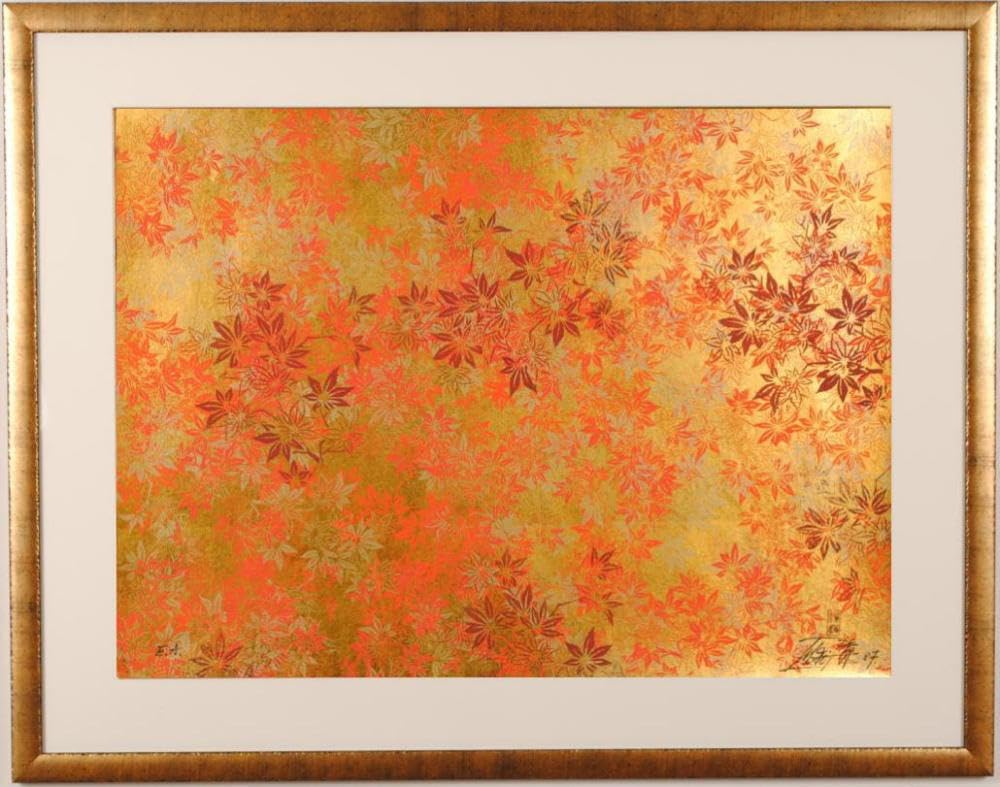 Amazon.co.jp: 今井俊満 紅葉 インテリア 絵画 和風 ミクストメディア