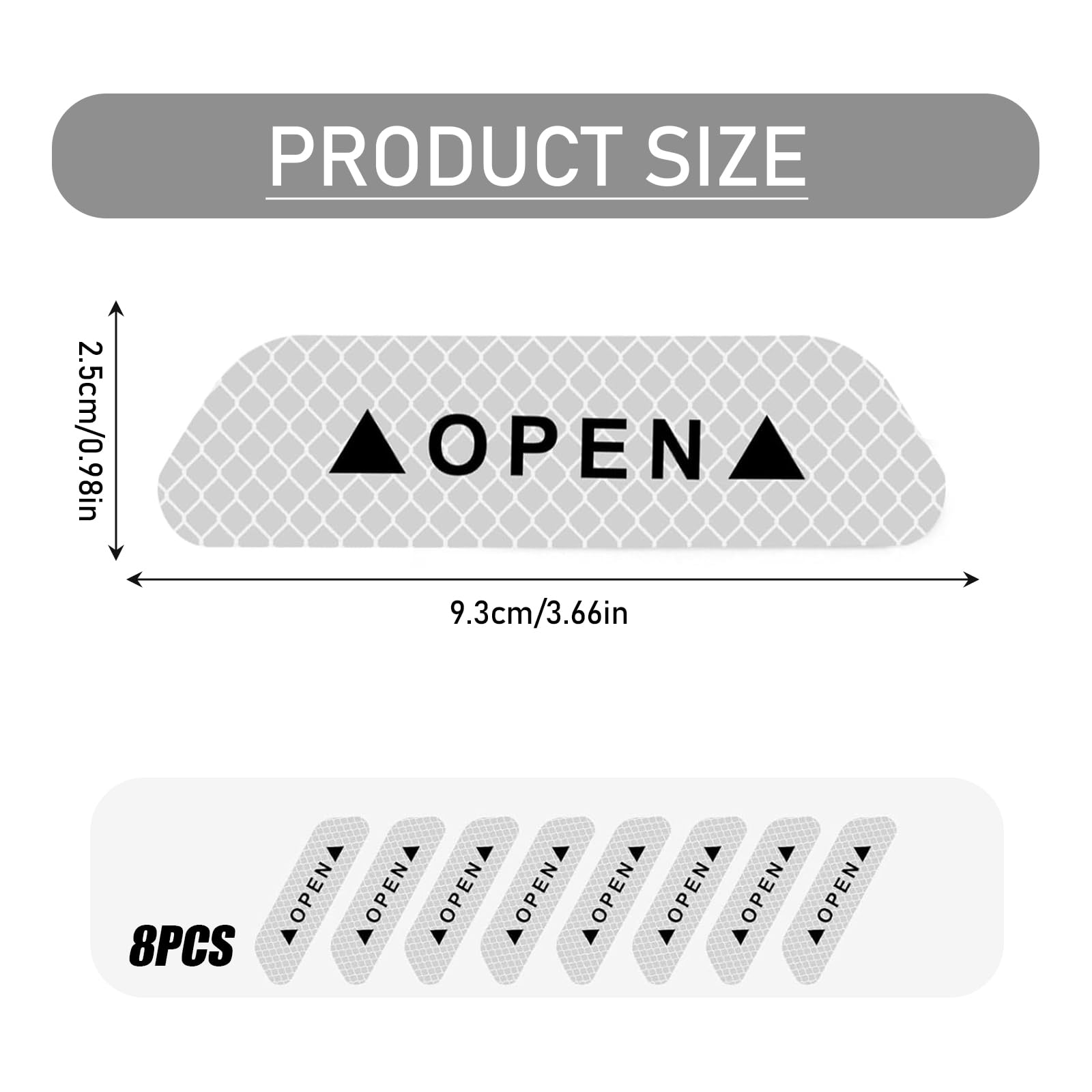 Adesivi Catarifrangenti Per Auto - 8 Pezzi Argento Impermeabili Per Portiere E Bagagliaio - Foto 8