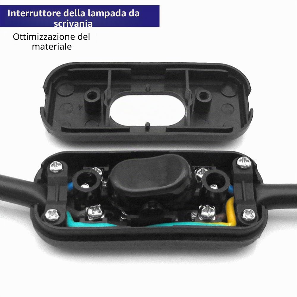 Interruttore Lampada Nero Bipolare, 4pz Adatto per Luce a Casa e in Camera da Letto (6 A, 250 V)
