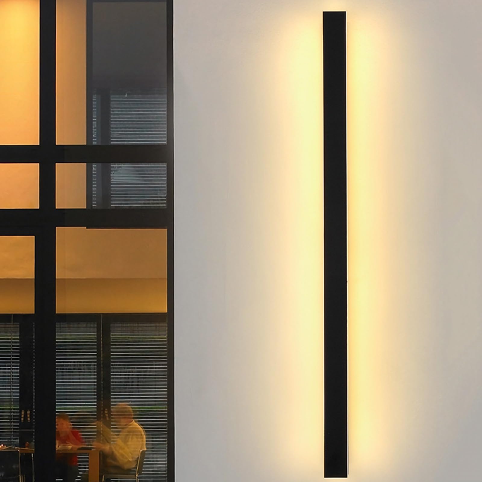 1Pack Outdoor LED Wall Light,Minimalist Linear Wall Lamp,Black Exterior Wall Lights Long Strip Wall Light Modern Wall Sconce Black Waterproof Acrylic Light Fixtures 3000K for Doorway Porch Garage ( Co