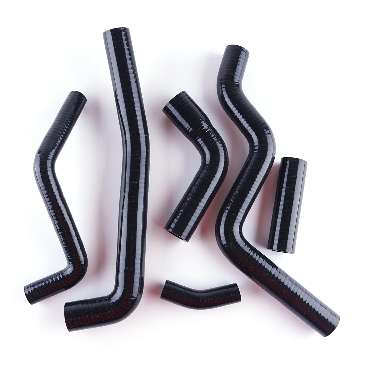 Per YAMA HA FZ6 S2 2008 Silicone Radiatore del liquido di raffreddamento 3 strati Kit tubo (nero)