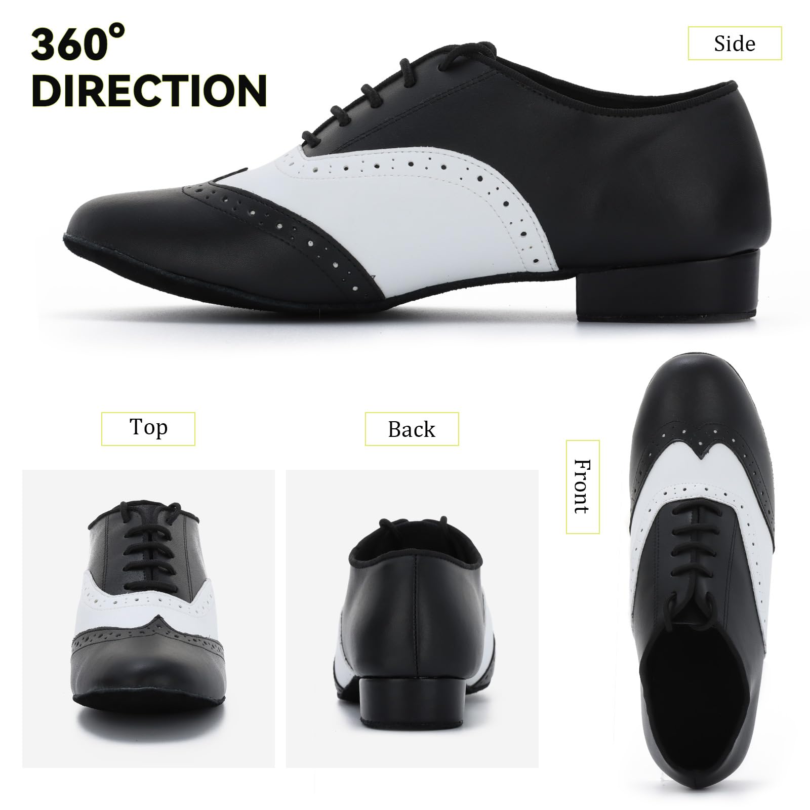 Scarpe da Ballo Uomo in Pelle Sintetica con Lacci per Tango Jazz Professionale