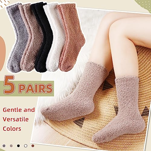 Velice Womens Fuzzy Socks Soft Cozy Fluffy Slipper Socks Winter Warm Plush Sleeping Christmas Socks thumb #4