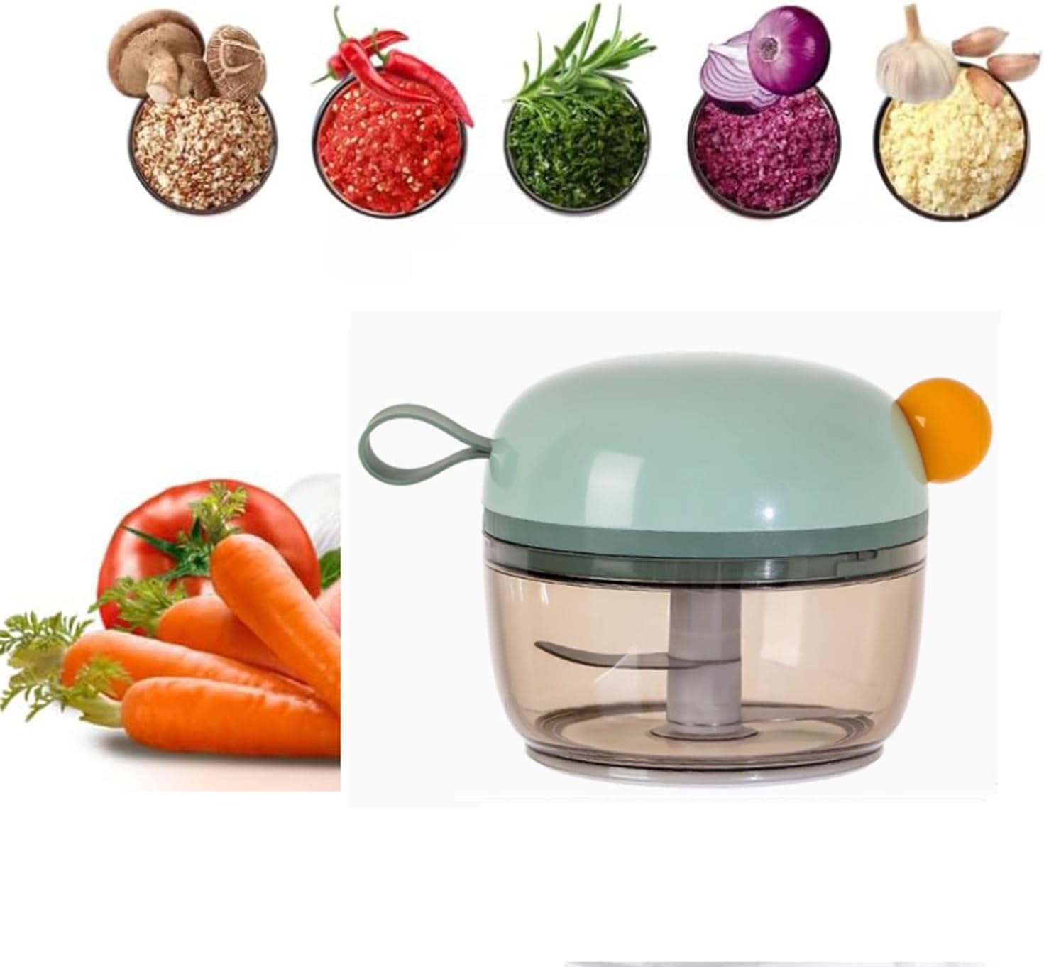 Hand Pull String Garlic Mincer Onion Cutter, Plastics, Mini Manual Food Processor Vegetable Chopper, for Veggies, Fruits, Salad, Nuts, Herbs(Pink)