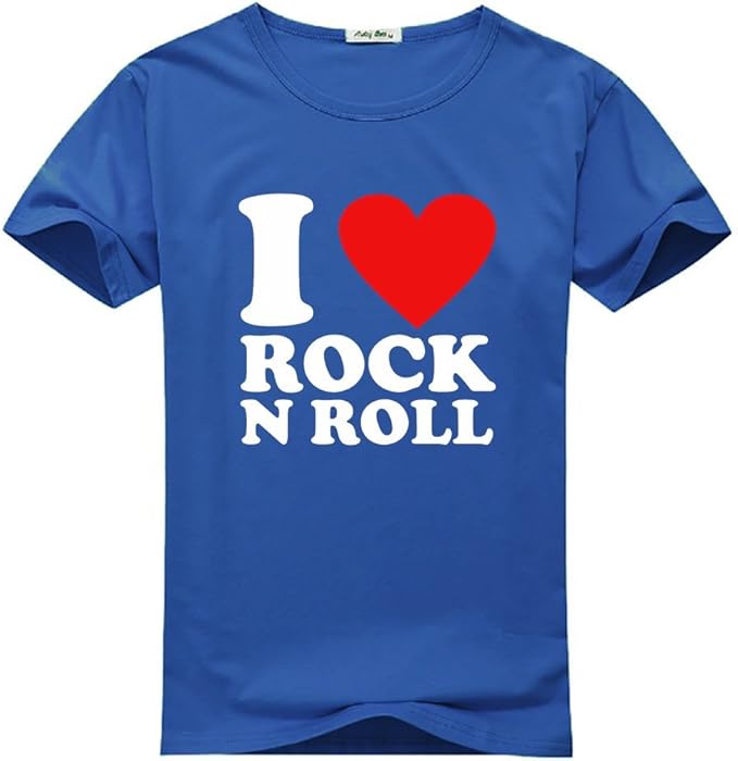 I Love Rock N ROLL Black for Women Printed Short Sleeve Tee