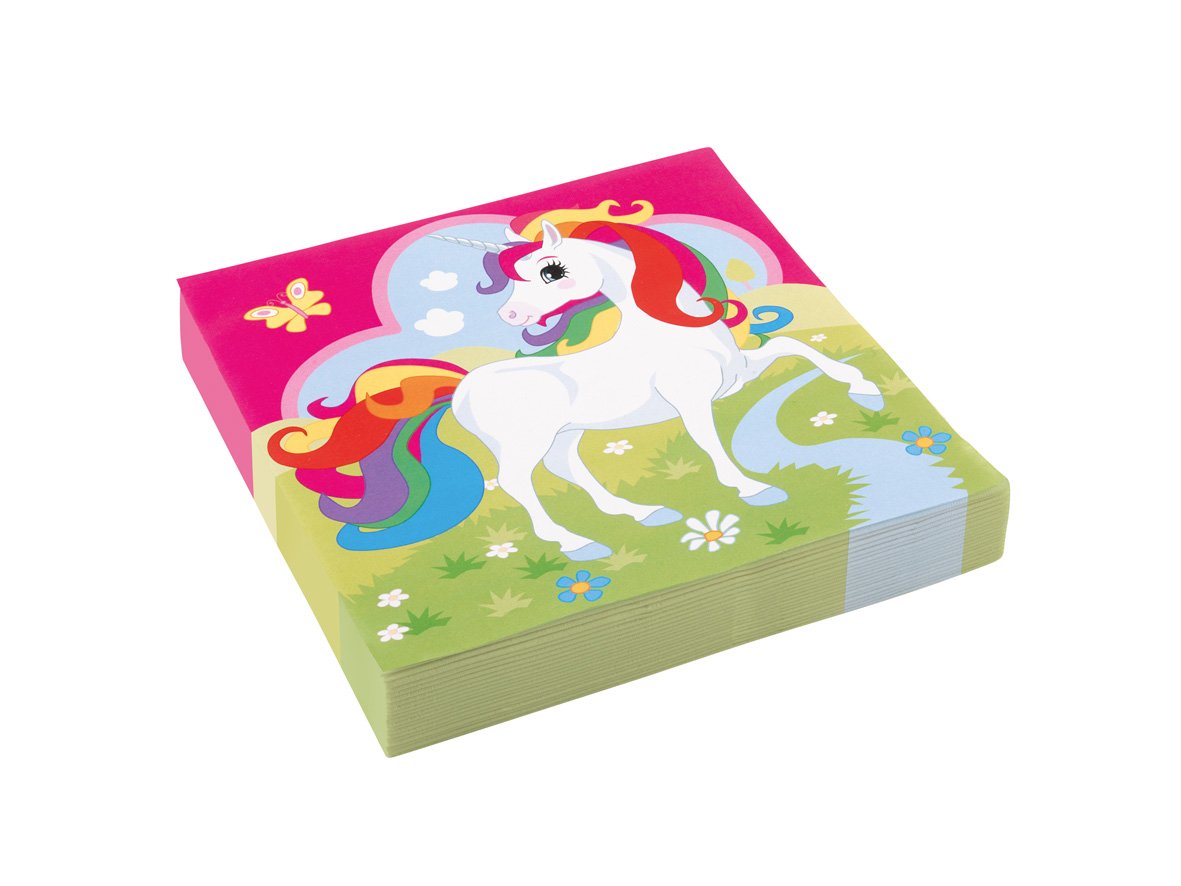 Amscan 9902103 - Rainbow Unicorn Kids Birthday Party Luncheon Napkins - 16 Pack