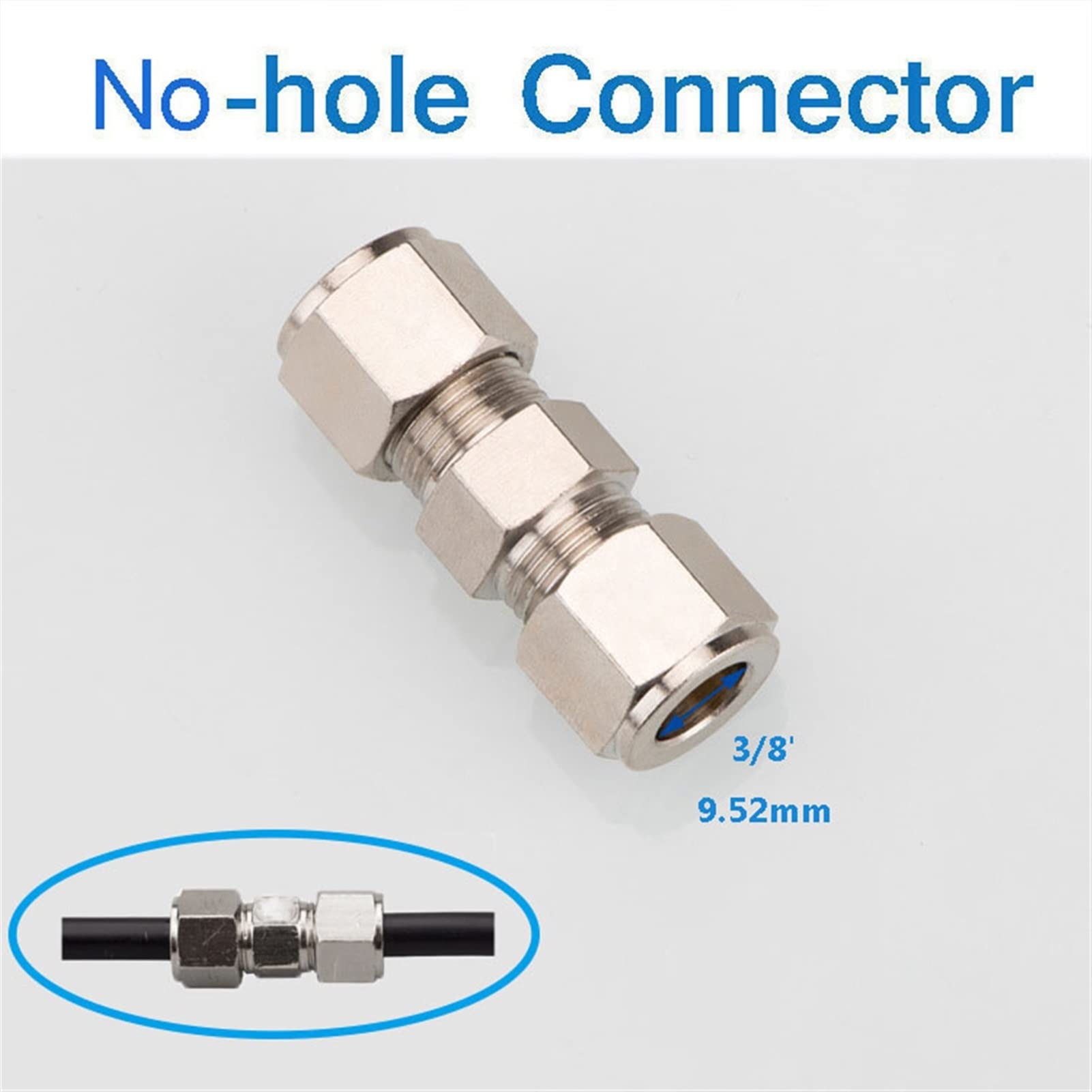 10PCS 3/8" (9,52mm) Connettore rapido dritto Joint Ugelli Seat 10/24 UNC Alta Pressione Misting Sistema di Raffreddamento Raccordi Connettore a T (non includere ugelli)