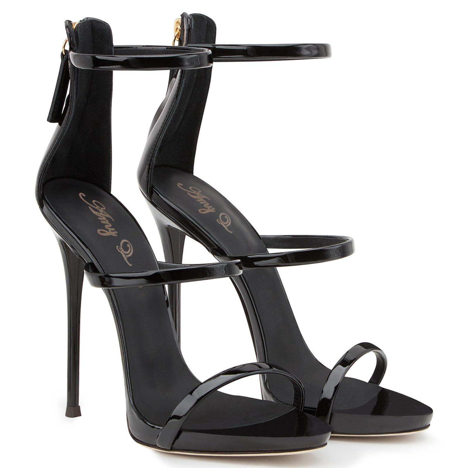 Tacchi Donna Tacchi Alti 13CM In Pelle Lucida Tacco Aperto Sandali Da Donna Tacco Alto Pole Dance,Black-44