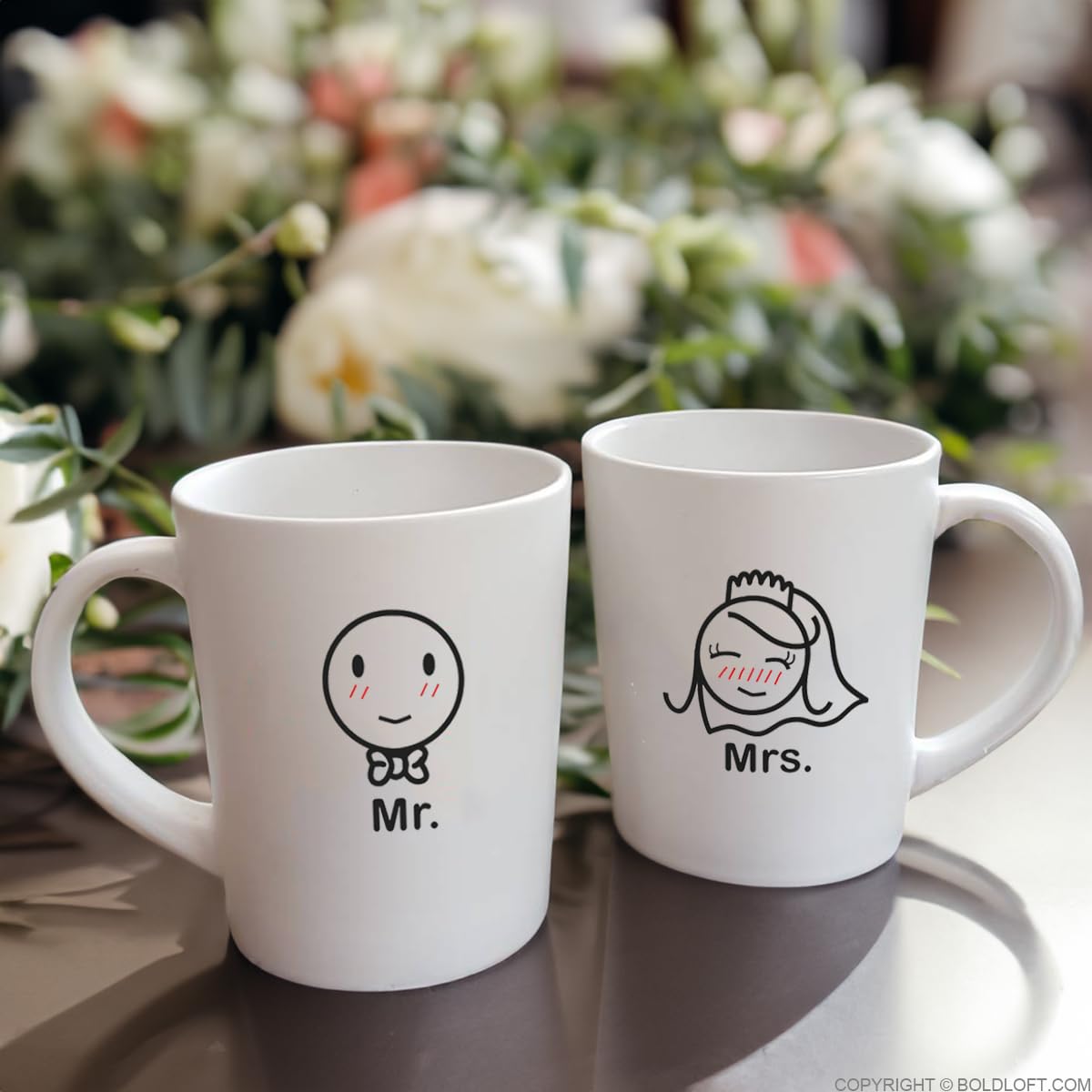 BOLDLOFT - Tazas de café para novios y novios, regalos de boda, regalos de boda, regalos de recién casados, regalos de pareja comprometida, decoraciones de boda