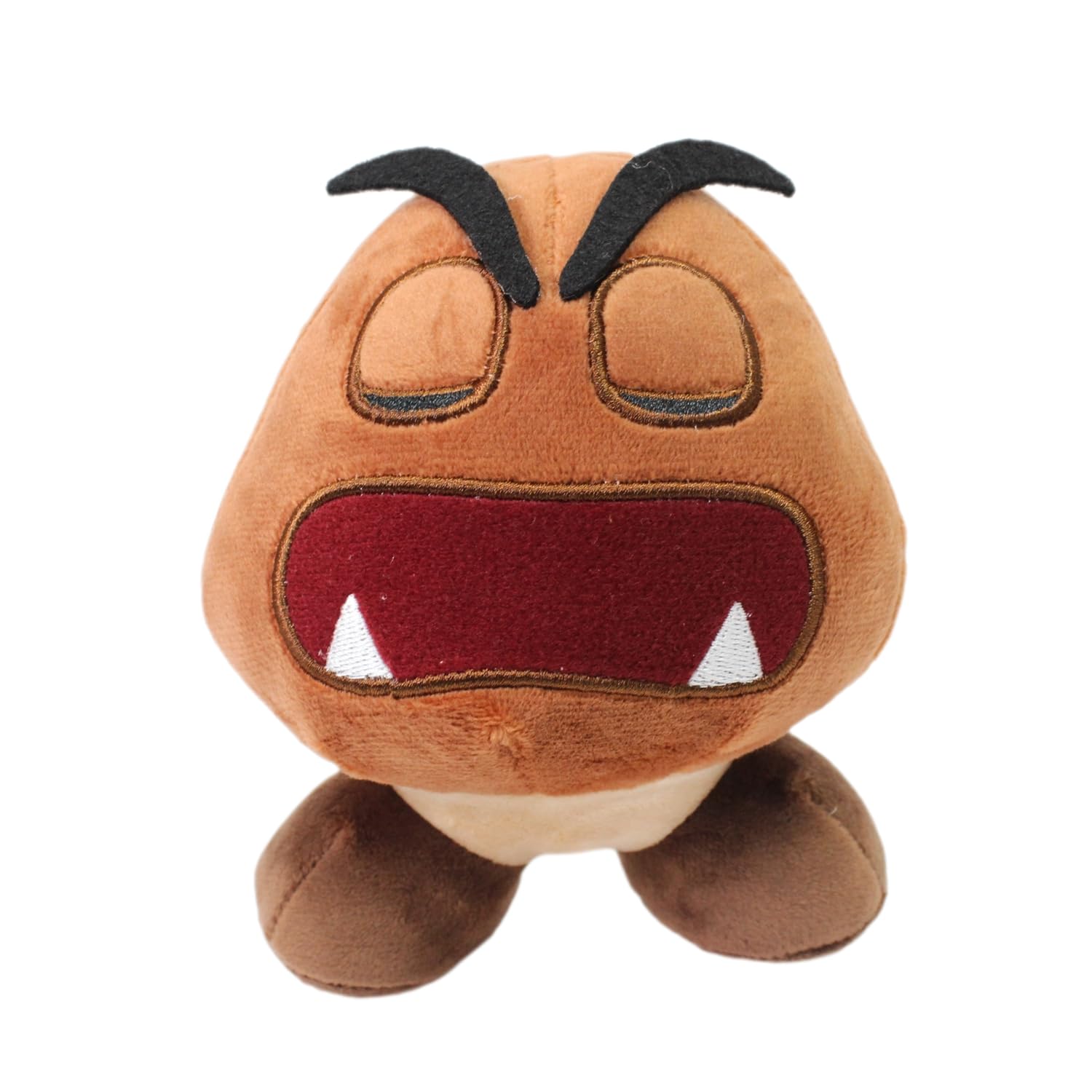 Large Mouth Goomba Plush Toy Stuffed Animal Doll Sleepy Mushroom Figure 5.5''