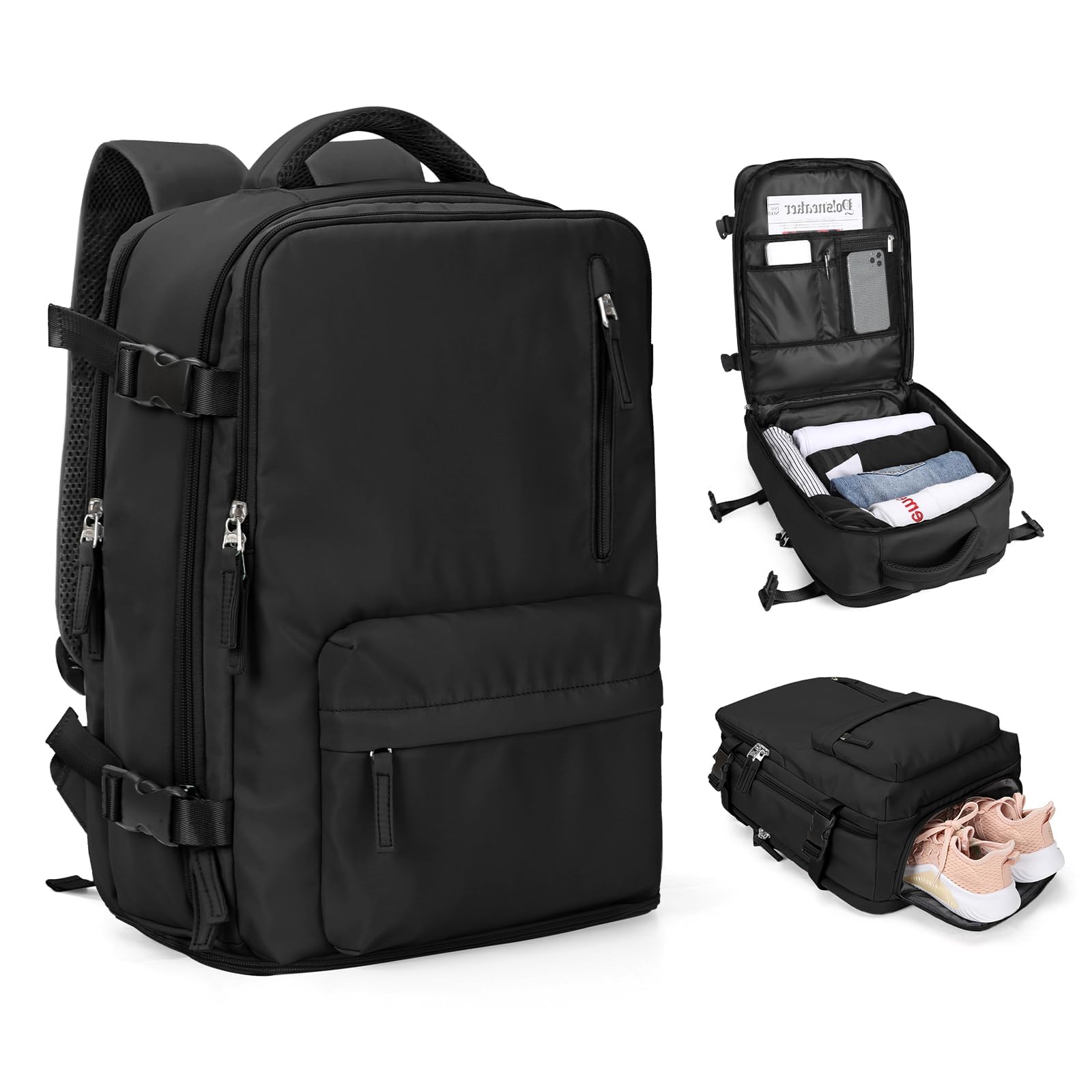 SZLX Zaino Ryanair 40x30x20 Sottovuoto Bagaglio a Mano 40x20x25 Donna Zaino da Viaggio 40x30x20 Wizzair Borse da Cabina per Easyjet 45x36x20 Uomo per Laptop 14 Pollici con Porta USB e Porta Scarpe