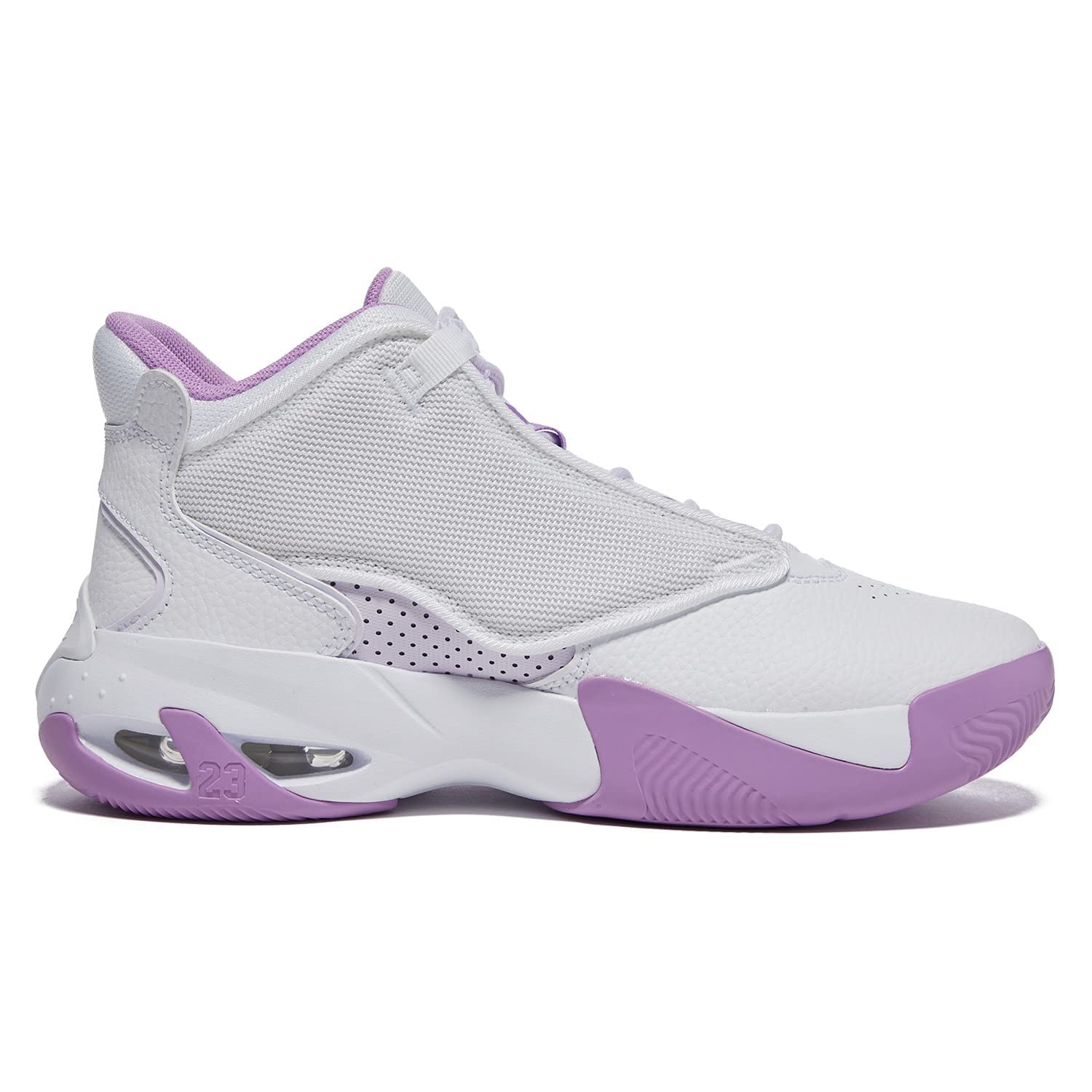 Jordan Boy's Max Aura 4 (Big Kid) White/Rush Fuchsia/Barely Grape 6 Big Kid M