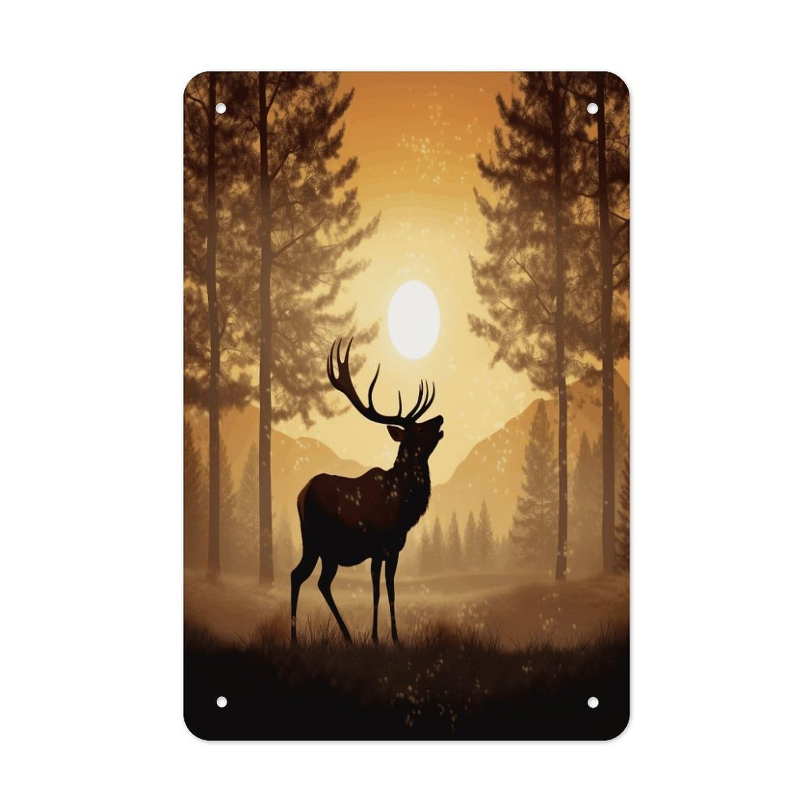 Retro Metal Signs Decorations Vintage Elk Artwork Tin Sign Iron Painting Home Family Poster Personalized Art Wall Decor Funny Plaque Sheet for Home Gift Party 8x12 In