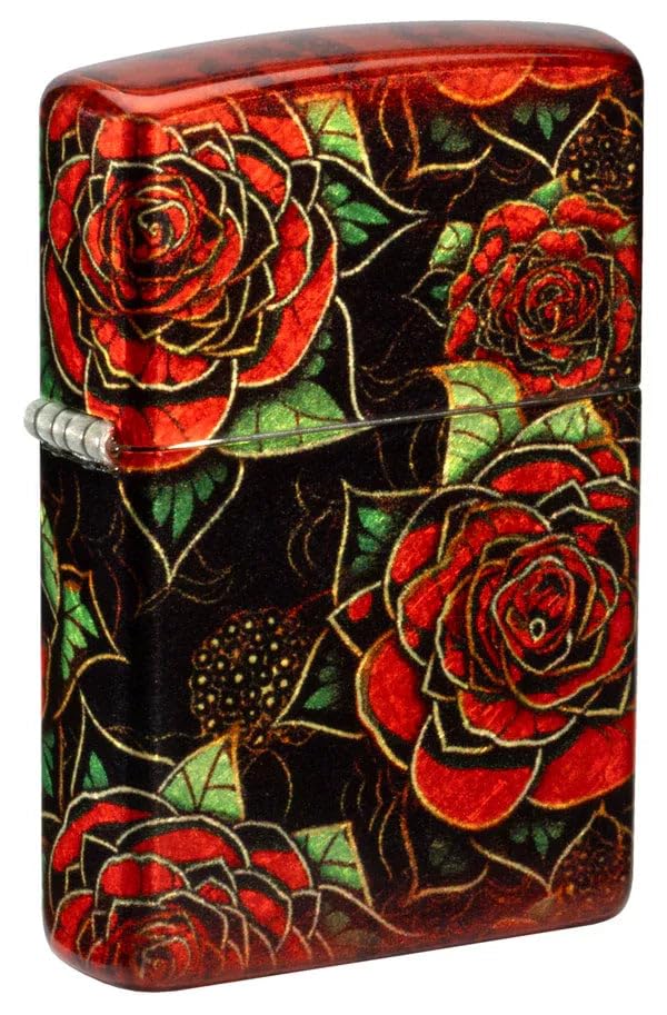Zippo Briquet Roses Bouquet 46849 : Le Cadeau Idéal en Métal Noir et Rouge Édition Limitée