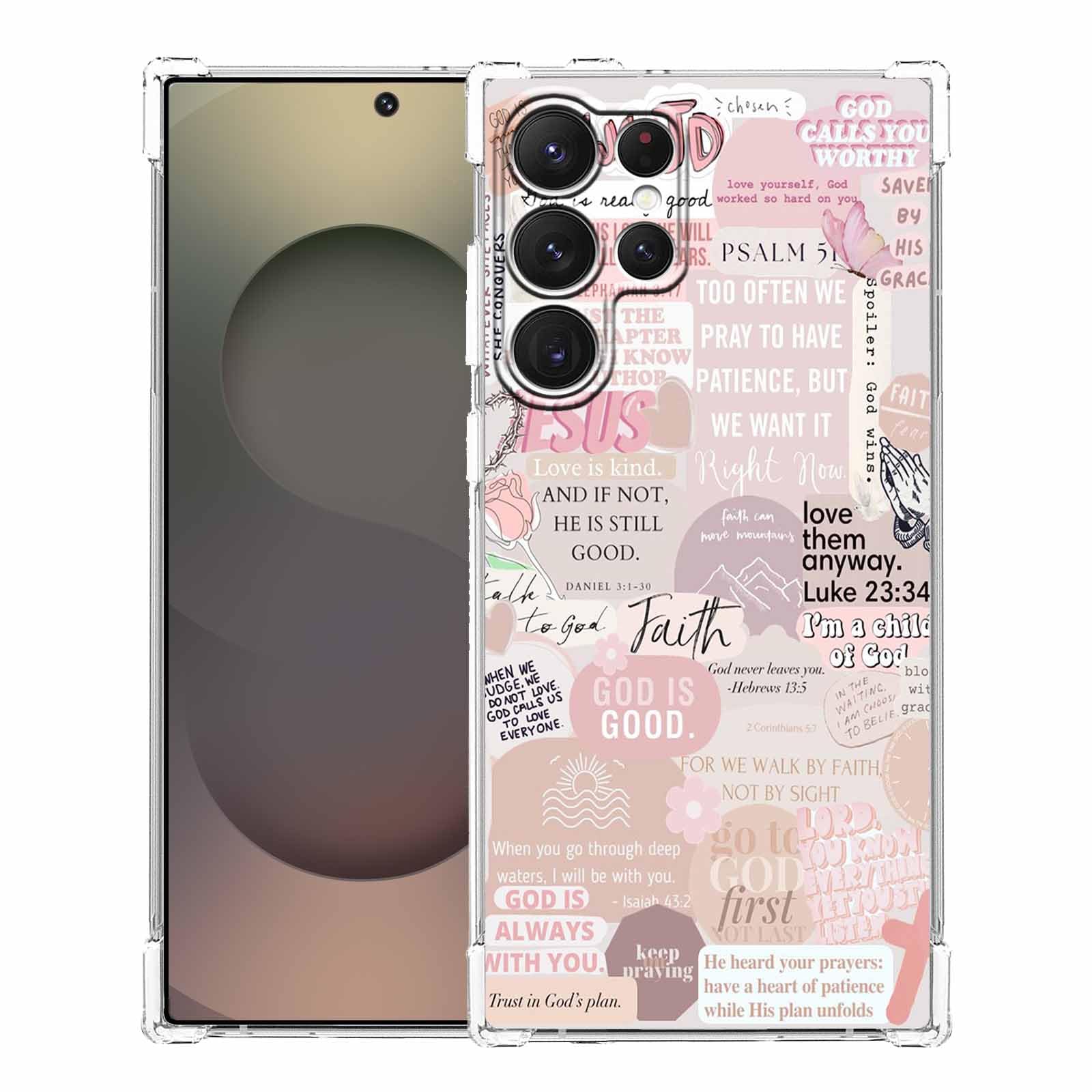 Case for Samsung Galaxy S25 Ultra with Christian Design,Jesus Bible Verse Christian Quotes Collage,Soft TPU Bumper Phone Cover for Galaxy S25 Ultra,#7