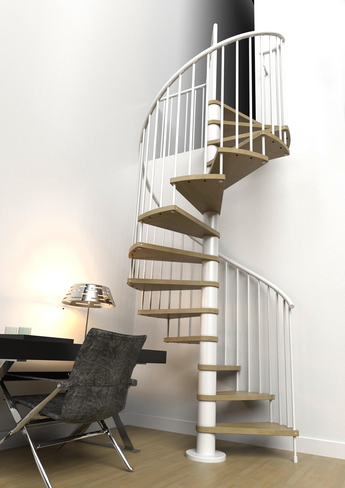 SPIRAL STAIRCASE / スパイラル・ステアケース Prefab Ready-to-Ship Indoor Spiral Stair Kits | Mylen Stairs