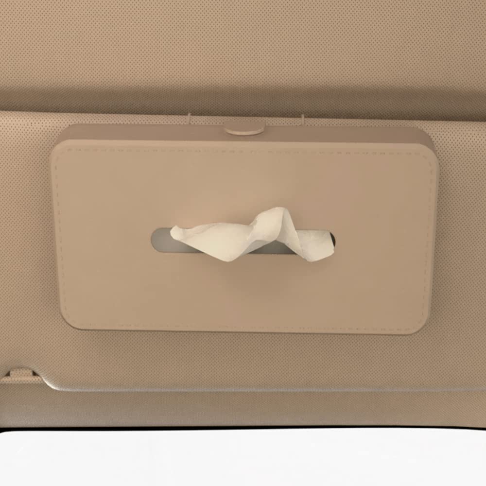 GFX Car Tissue Box Holder Universal Fit on Car Sun Shade Mountable Back Seat 1Pcs Beige - Image 7 thumbnail