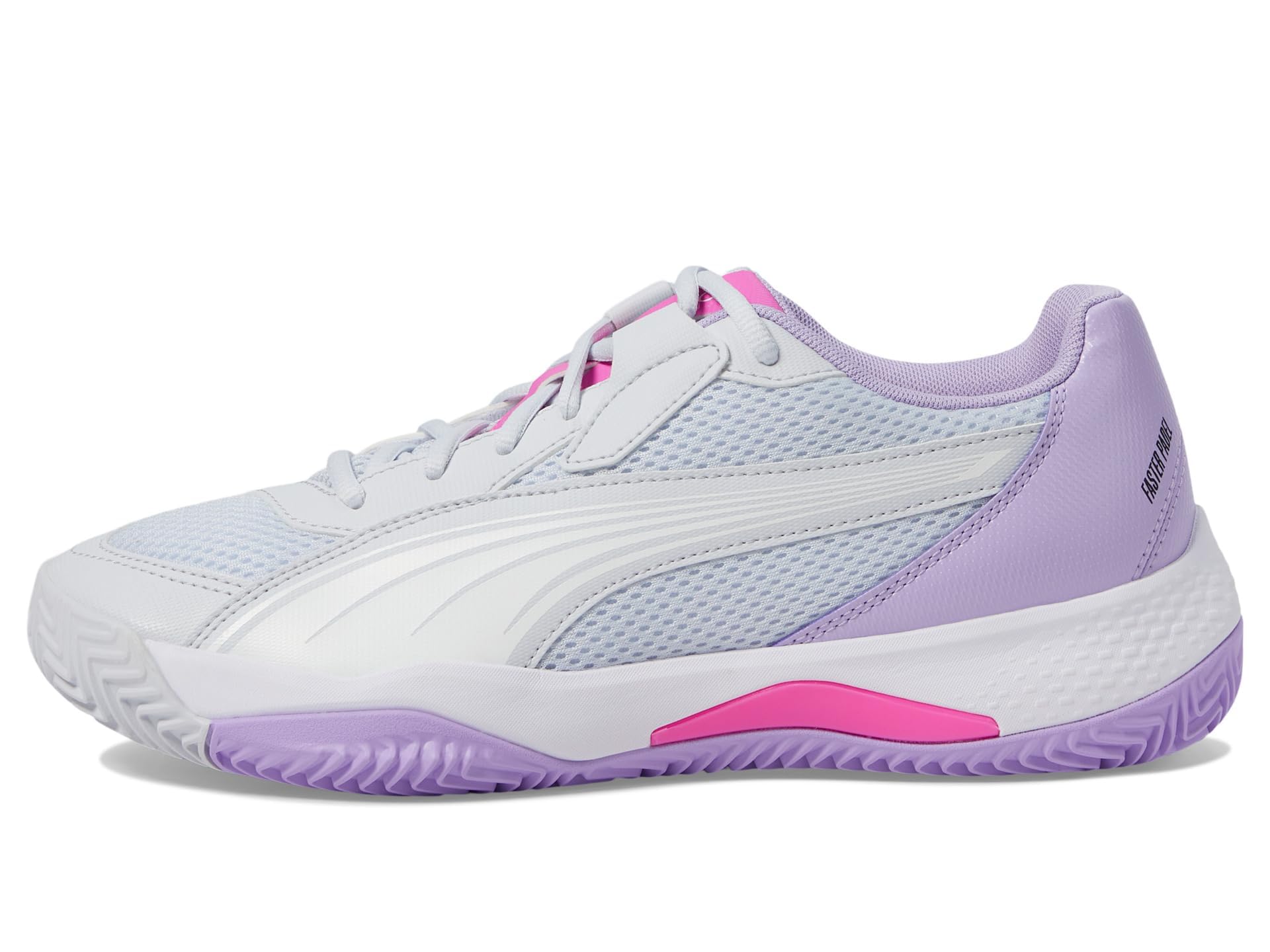 Puma Damen Nova Court Pickleball ShoesPUMA Damen Nova Court Pickleball Schuhe, Silver Mist-White-Vivid Violet, 10